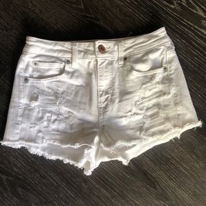 White AEO Jean Shorts